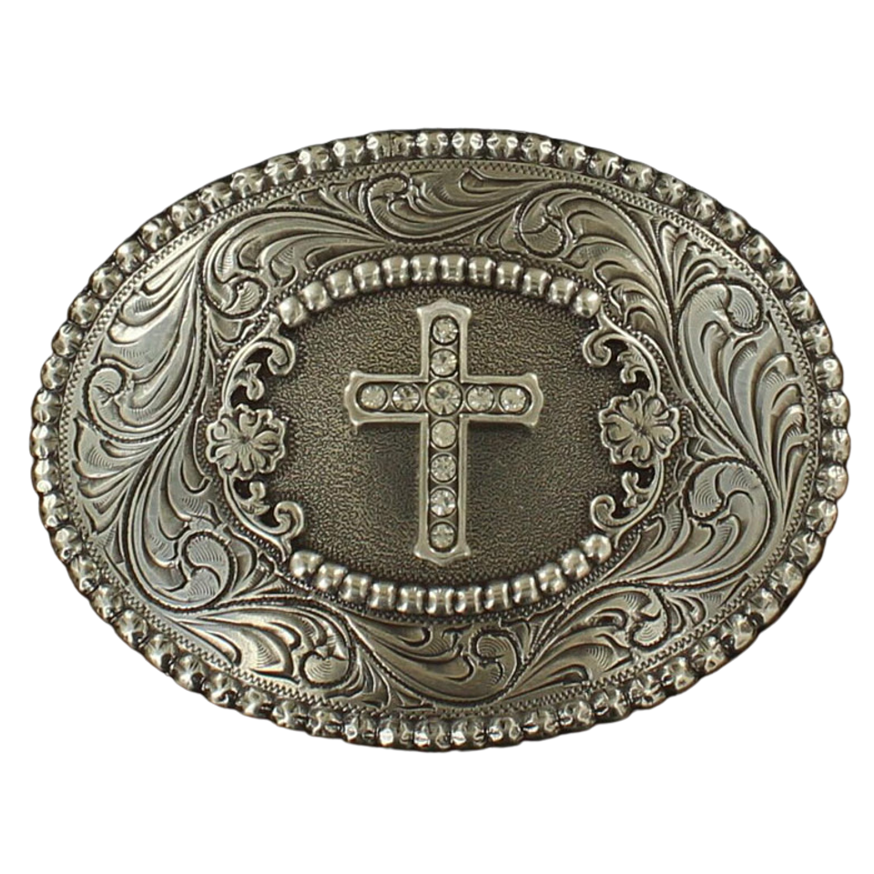 Blazin Roxx Belt Buckle ~ Rhinestone Cross - Henderson's Western Store