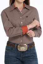 Women's Geometric Print Button-Down Western Shirt - Multi - Henderson's Western Store