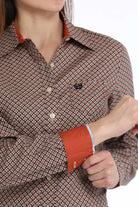 Women's Geometric Print Button-Down Western Shirt - Multi - Henderson's Western Store