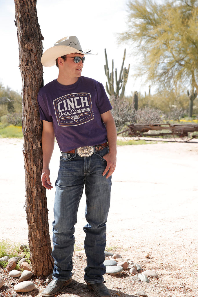 Cinch American Brand Tee ~ Purple - Henderson's Western Store