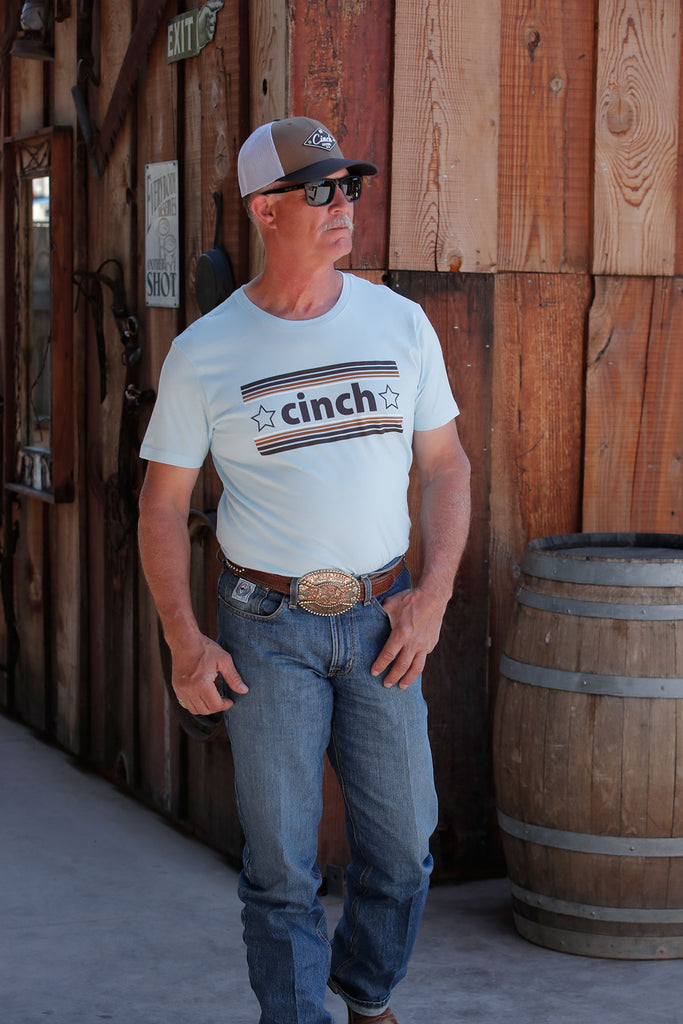 Cinch American Brand Tee ~ Lt Blue - Henderson's Western Store