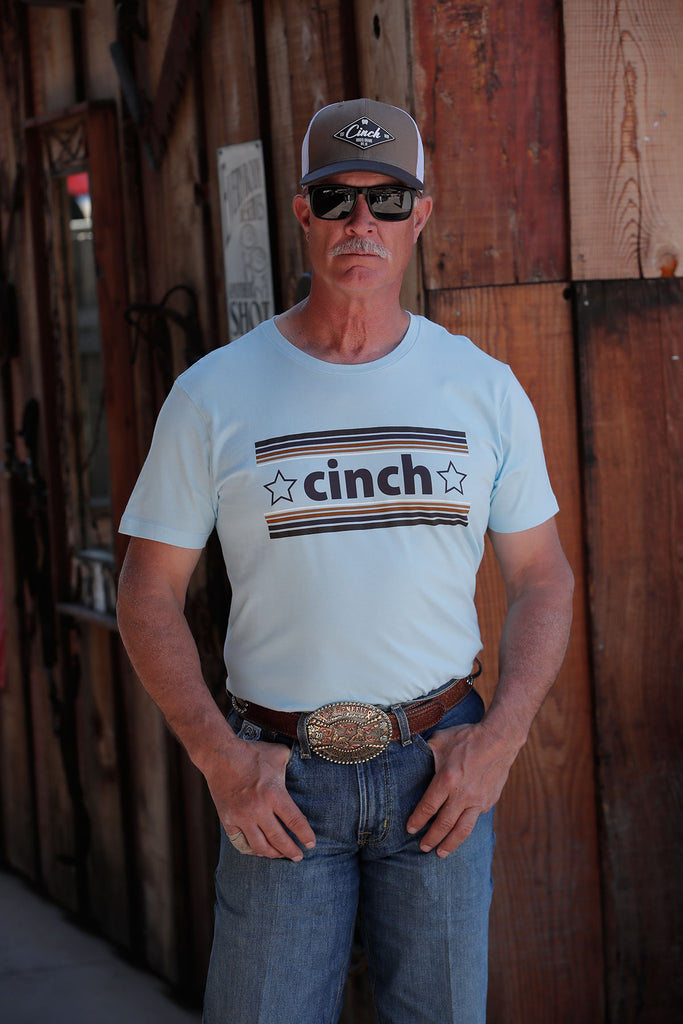 Cinch American Brand Tee ~ Lt Blue - Henderson's Western Store