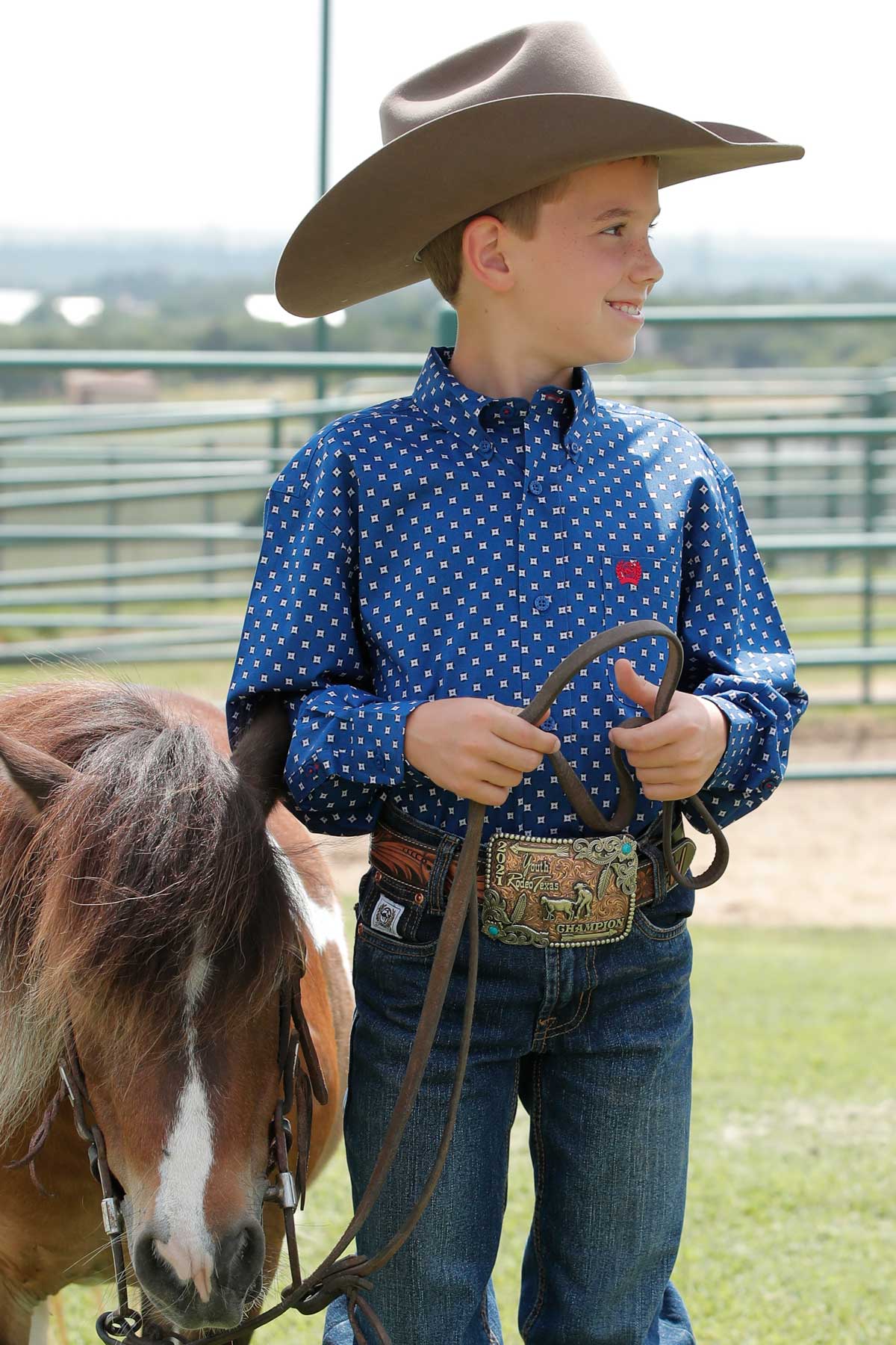 Boy's Cinch Print ~ Royal - Henderson's Western Store