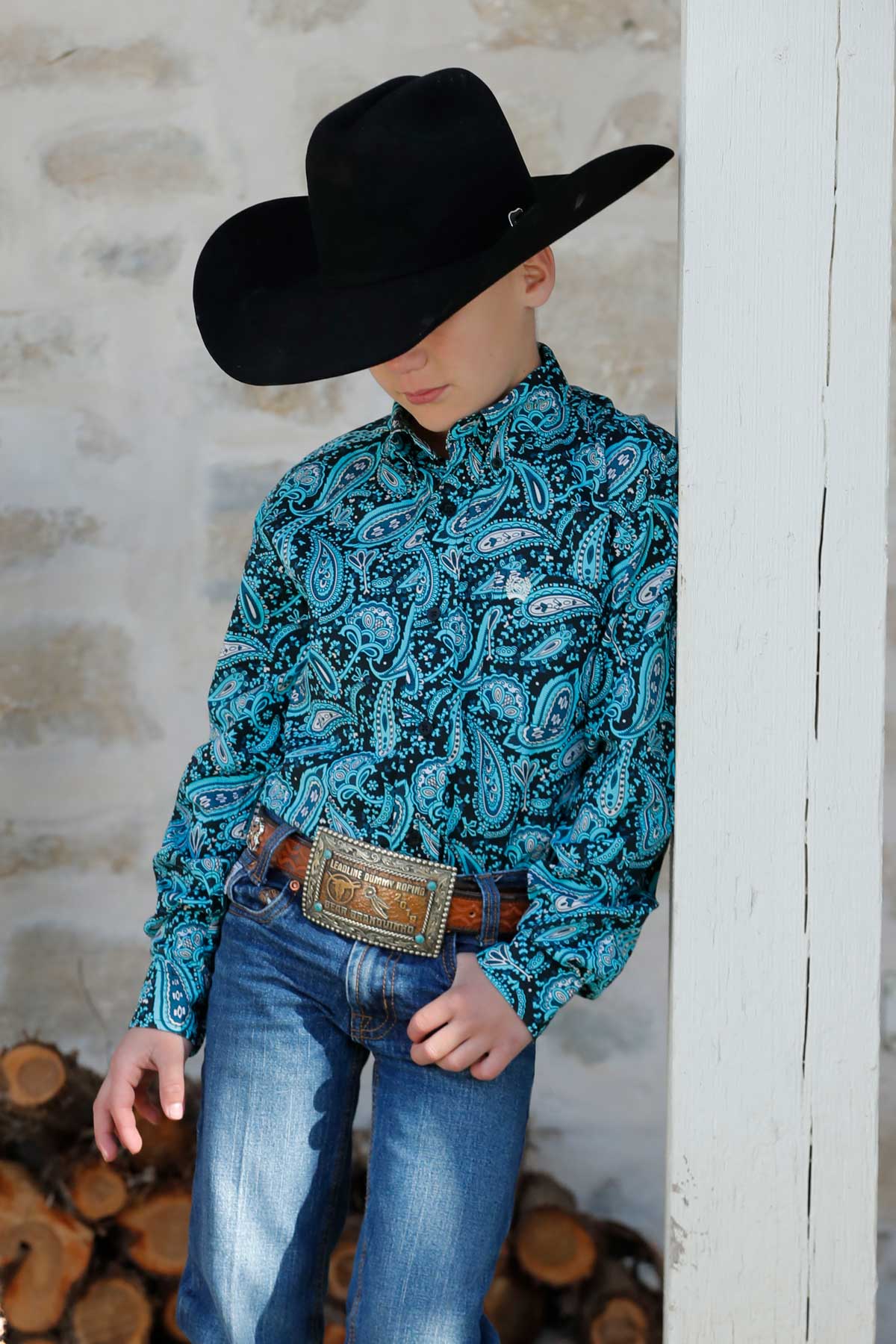 Boy's Cinch Paisley Print ~ Black - Henderson's Western Store