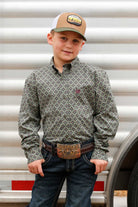Boy's Cinch Geo Print ~ Olive - Henderson's Western Store