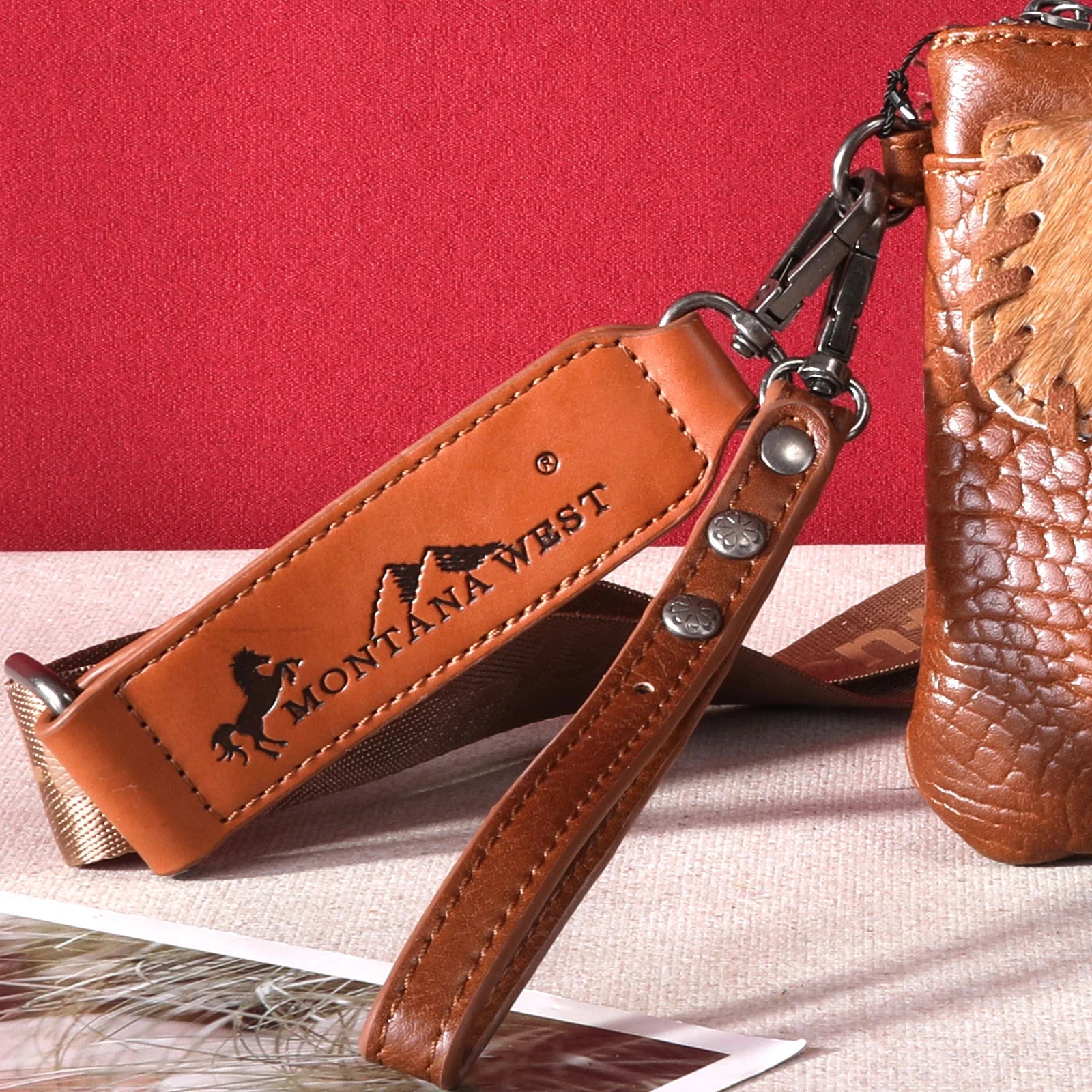 MW Hair-On Cowhide Croc Embossed Clutch/Crossbody - Henderson's Western Store