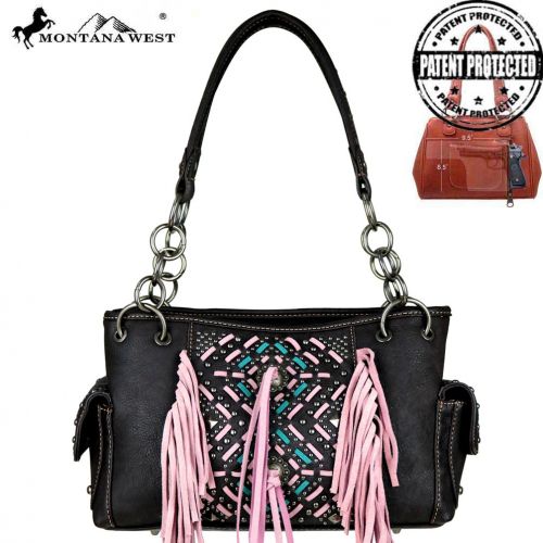 Montana West Conceal Carry Synthetic Leather Handbag w/ Fringe - Henderson's Western Store