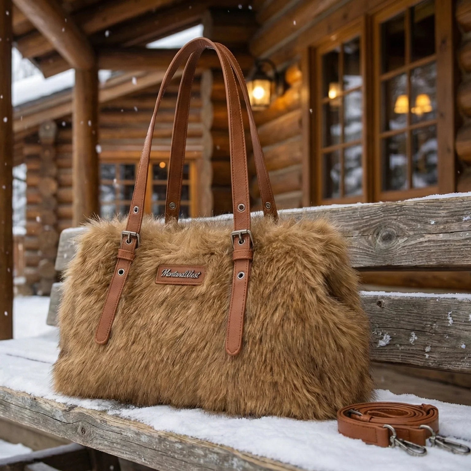 MW Plush Faux Fur Shoulder Bag/Crossbody Bag - Henderson's Western Store