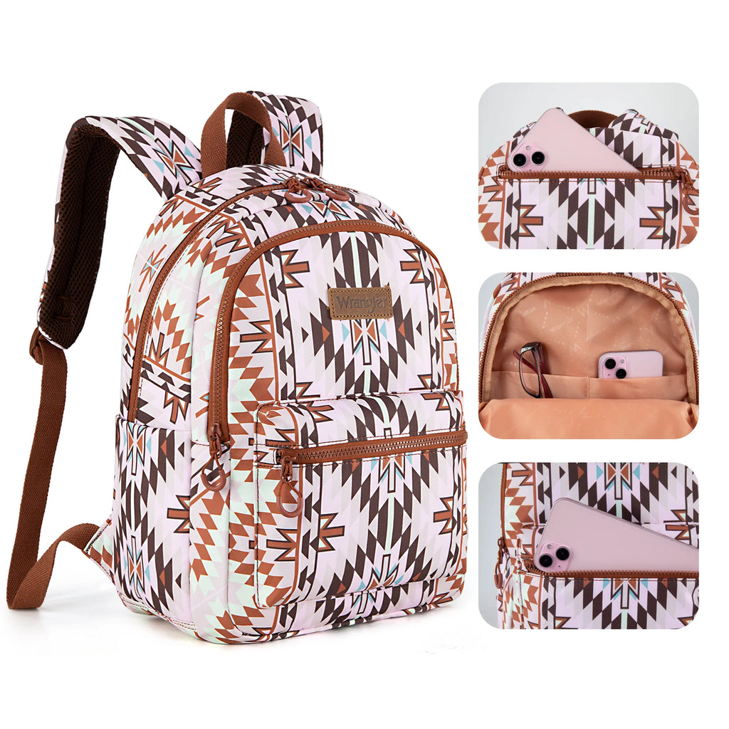 Wrangler Aztec Print Backpack  ~ Brown - Henderson's Western Store