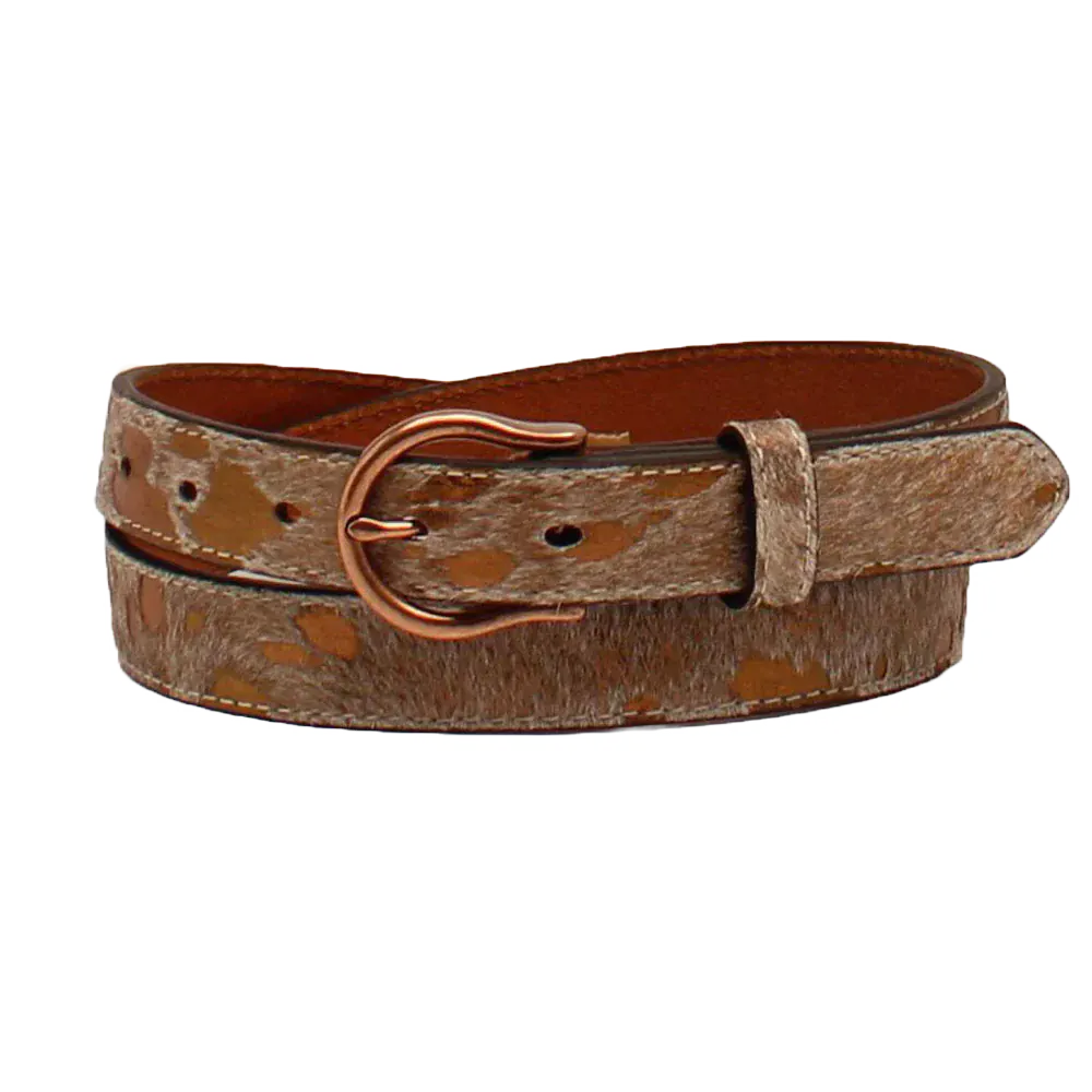Ladies Ariat Belt ~ Metallic Calf Hair - Henderson's Western Store