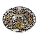 Floral Revolver Gun & Shells Belt Buckle - Henderson's Western Store