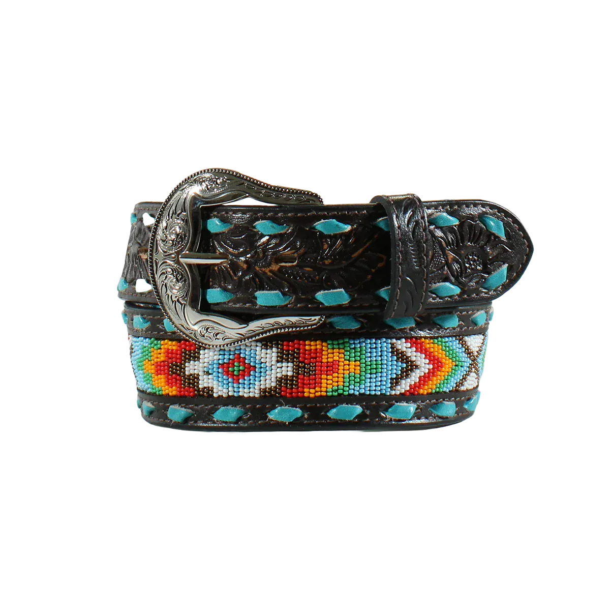 Ladies Beaded Inlay Belt - Henderson's Western Store