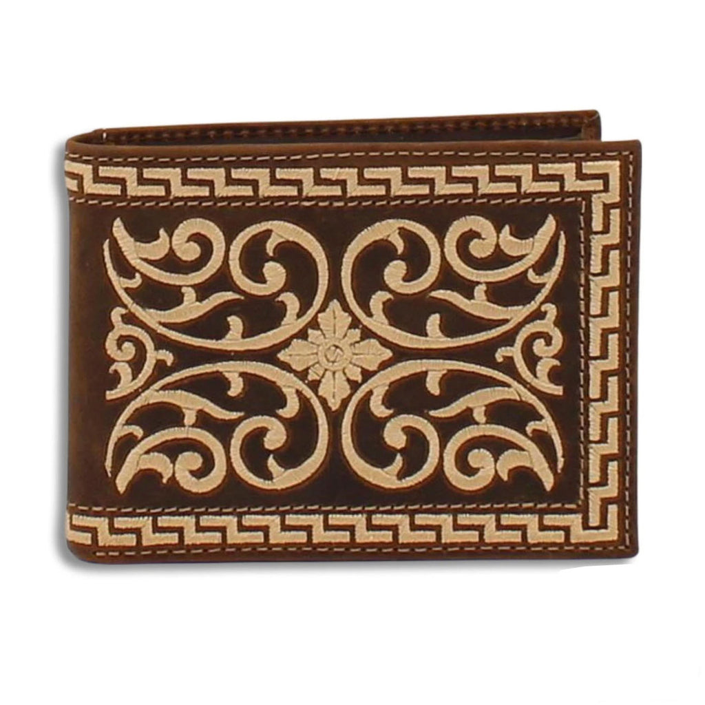 Cream Embroidered Bifold Wallet - Henderson's Western Store