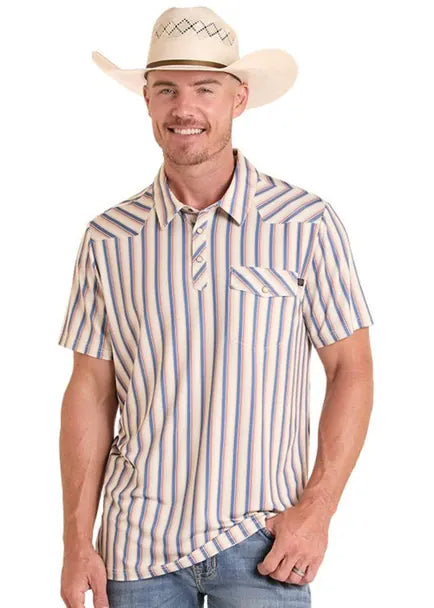 Western Stripe Polo by Rock & Roll - Henderson's Western Store