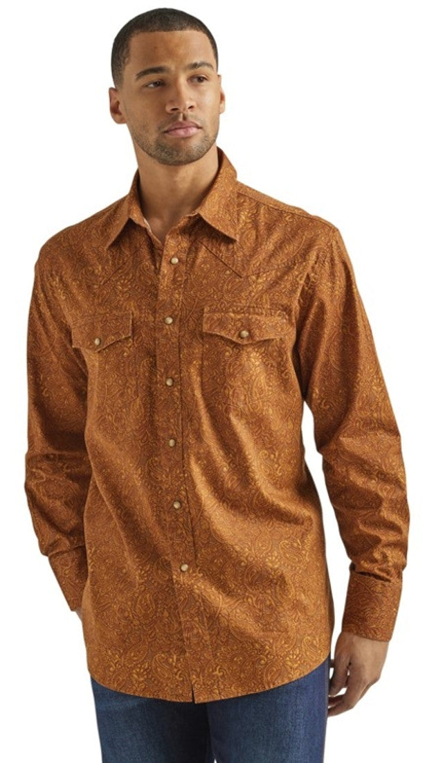 Men's Wrangler Fashion Paisley ~ Brown - Henderson's Western Store