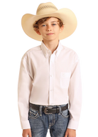 Panhandle Boy's Solid White Western Button Down - Henderson's Western Store