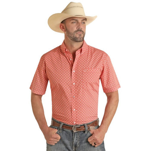 Men's Medallion Print by Panhandle Slim ~ Coral - Henderson's Western Store