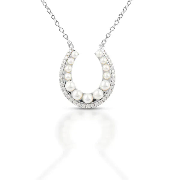Kelly Herd Brass Pearl Horseshoe Necklace - Henderson's Western Store