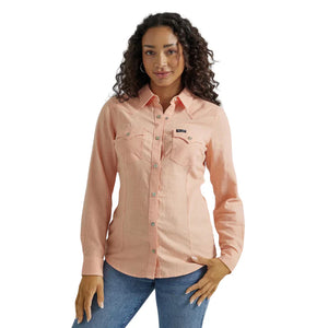 Load image into Gallery viewer, Ladies Wrangler Retro Shirt ~ Peach - Henderson&#39;s Western Store