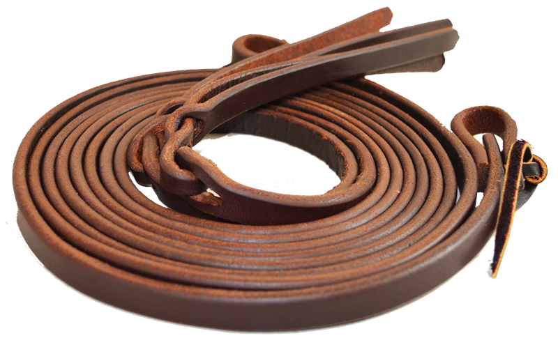 Oiled Harness Reins ~ Popper Ends - Henderson's Western Store