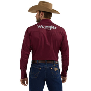 Load image into Gallery viewer, Men&#39;s Wrangler Logo Shirt ~ Burgundy