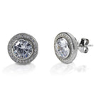 Kelly Herd Round Bezel Set Pave Earrings - Henderson's Western Store