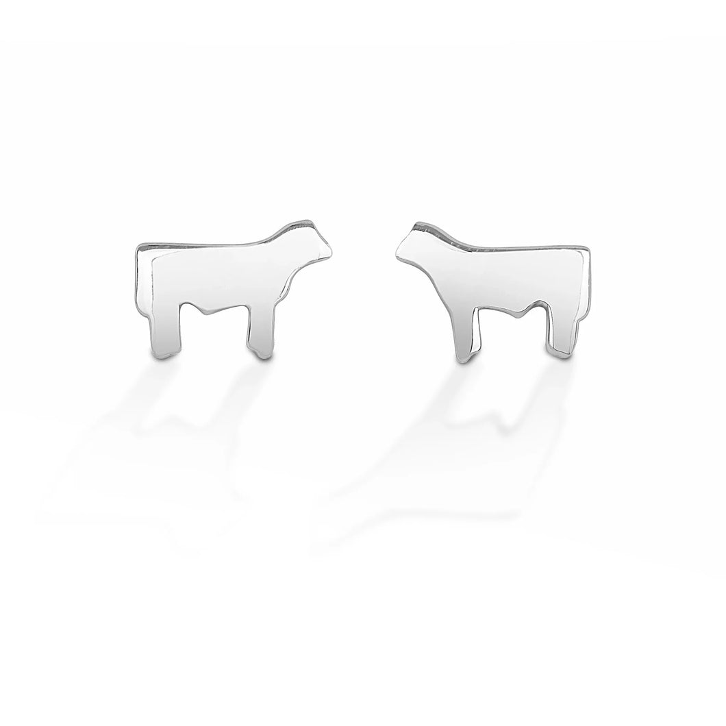 KELLY HERD STEER SILHOUETTE EARRINGS - STERLING SILVER - Henderson's Western Store