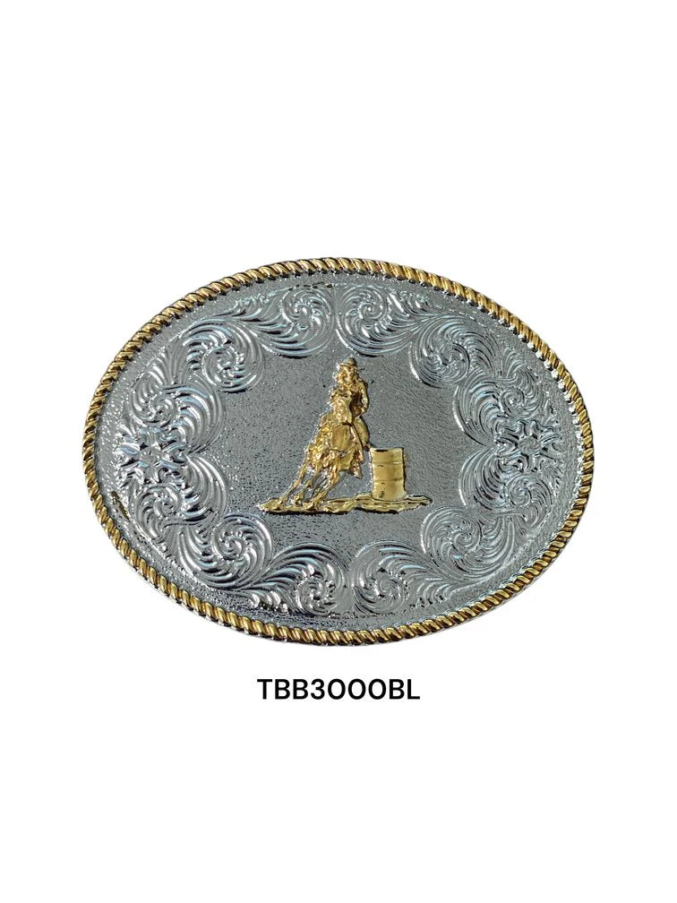 Western Edge Belt Buckle ~ Barrel Racer - Henderson's Western Store