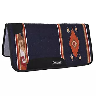 Diamond R Square Felt Woven Pad ~ Navy - Henderson's Western Store