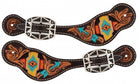 Ladies Turquoise Cross Spur Straps ~ Navajo Arrow - Henderson's Western Store