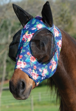 Weaver Ear Fly Mask ~ Floral Watercolor Print - Henderson's Western Store