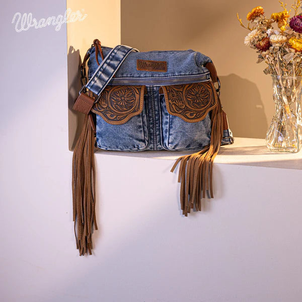 Wrangler Fringe  Denim Crossbody ~ Jean - Henderson's Western Store