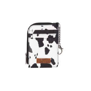 Load image into Gallery viewer, Wrangler Cow Print Mini Zip Card - Henderson&#39;s Western Store