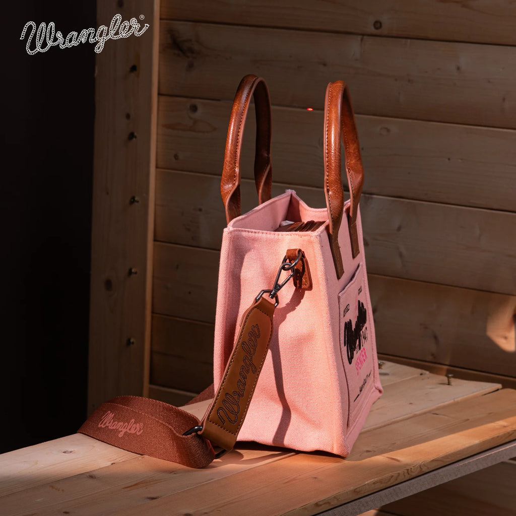 Vintage Wrangler Canvas Tote ~ Pink