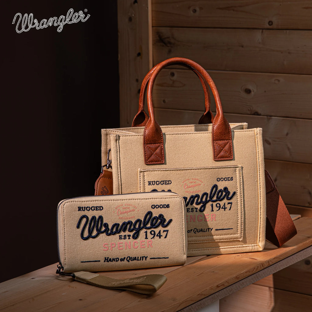 Vintage Wrangler Canvas Tote ~ Tan