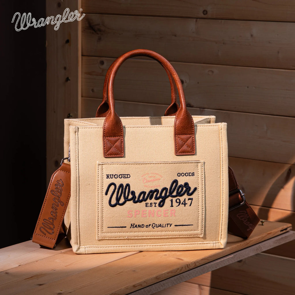 Vintage Wrangler Canvas Tote ~ Tan