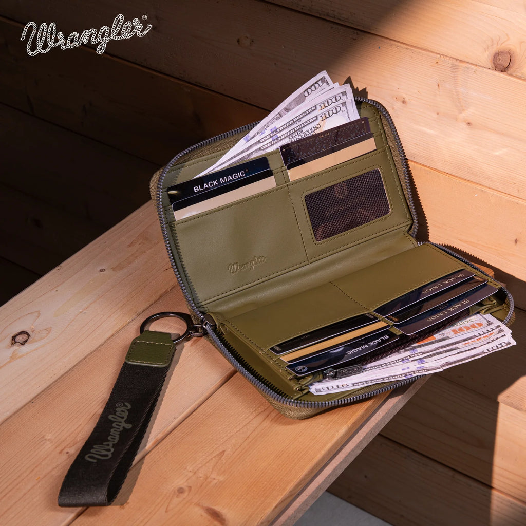 Vintage Wrangler Canvas Wallet ~ Green