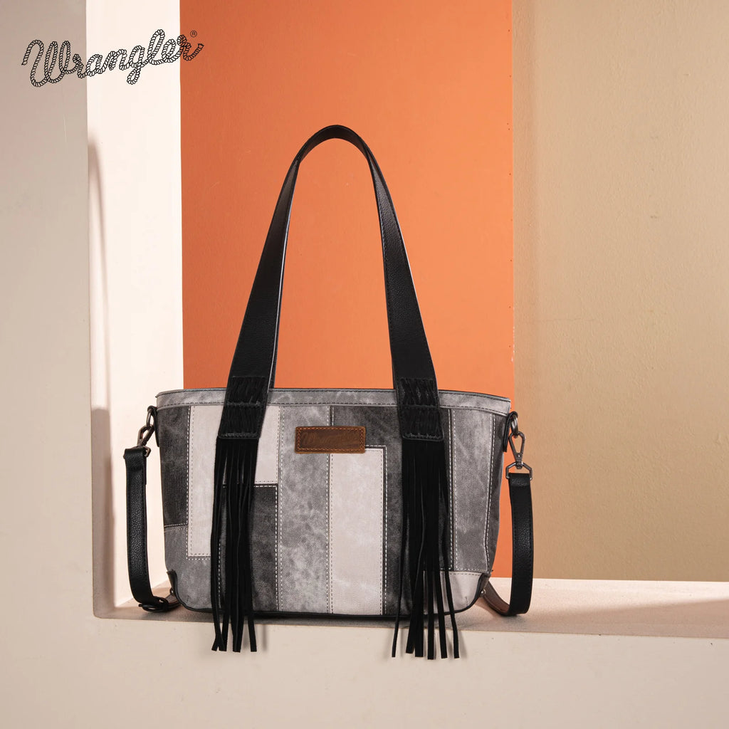 Wrangler Denim Patchwork Tote/Crossbody ~ JBlack