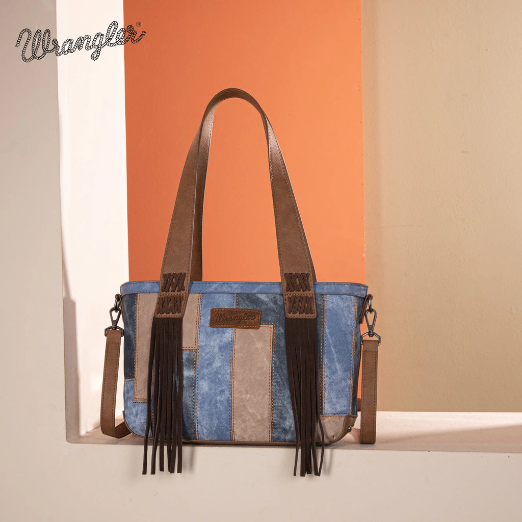 Wrangler Denim Patchwork Tote/Crossbody ~ Jean