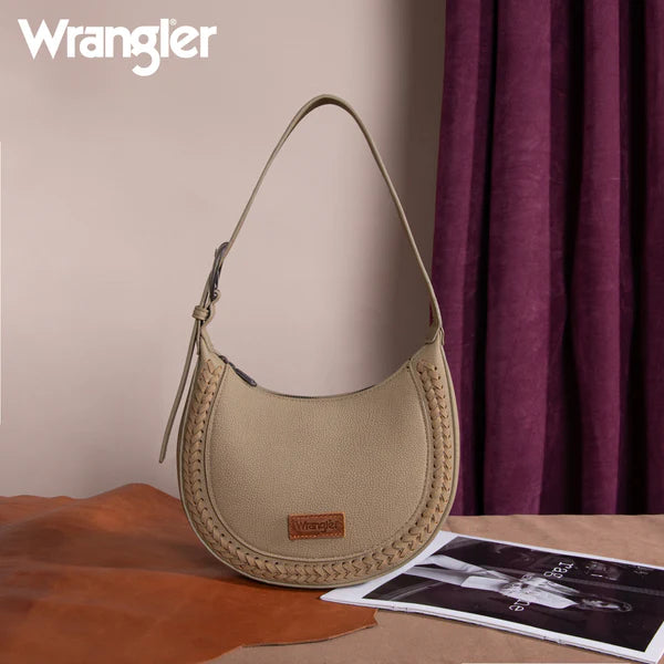 Wrangler Whipstitch Crescent Crossbody ~ Tan