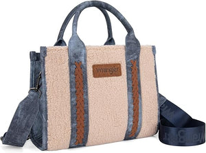 Load image into Gallery viewer, Wrangler Sherpa Denim Tote