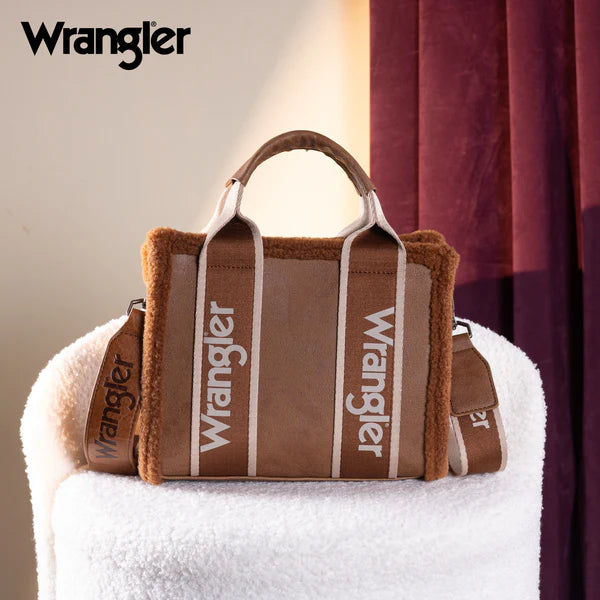 Wrangler Sherpa Canvas Tote ~ Brown