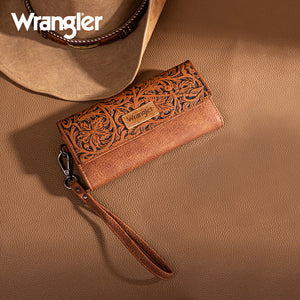 Load image into Gallery viewer, Wrangler Western Floral Tooled RFID Wallet