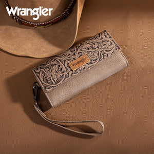 Load image into Gallery viewer, Wrangler Western Floral Tooled RFID Wallet