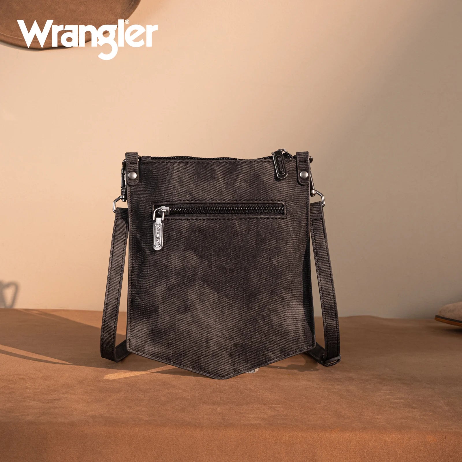Wrangler "W" Stitch Denim Pocket Crossbody ~ Black - Henderson's Western Store