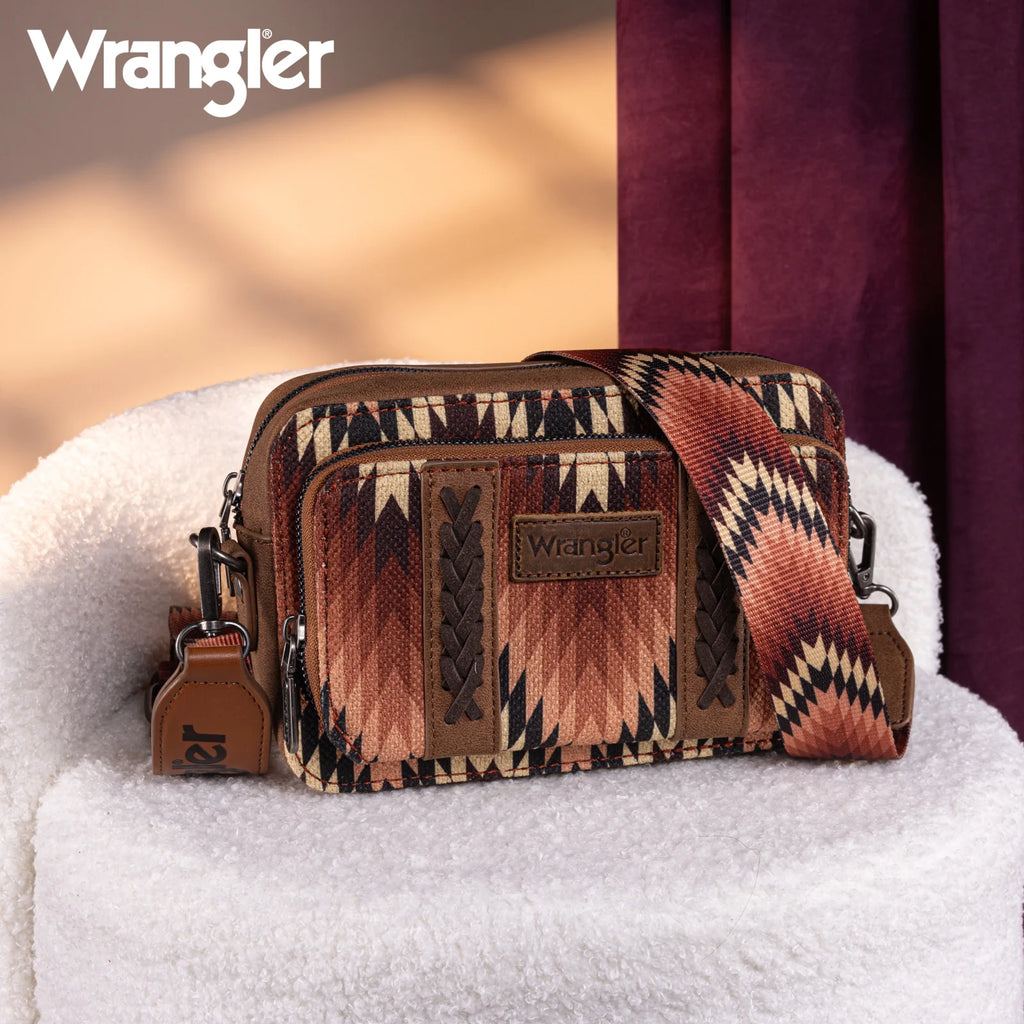 Wrangler Southwest Print Crossbody ~ Brown