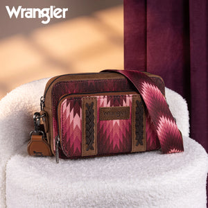 Load image into Gallery viewer, Wrangler Southwest Print Crossbody ~ Dark Pink