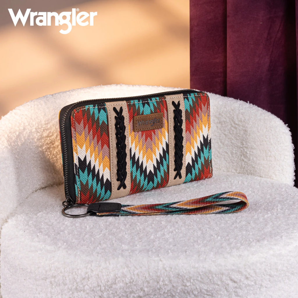 Wrangler Southwest Print Wallet ~ Black