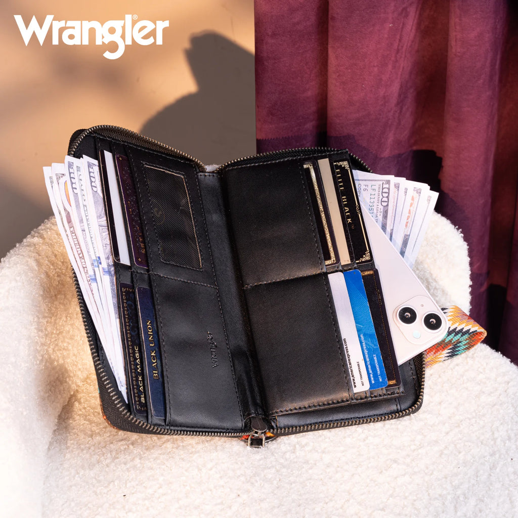 Wrangler Southwest Print Wallet ~ Black