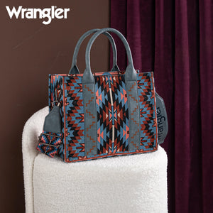 Load image into Gallery viewer, Wrangler Southwest Print Tote ~ Navy